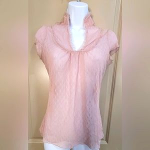 Lily White (Sheer) short sleeve top- Light pink- Size medium